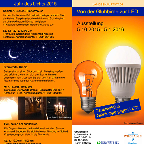 Vortrag mit dem Thema 'Schöner Wohnen mit geplantem Licht'. Am 22.10.2015 in Wiesbaden
